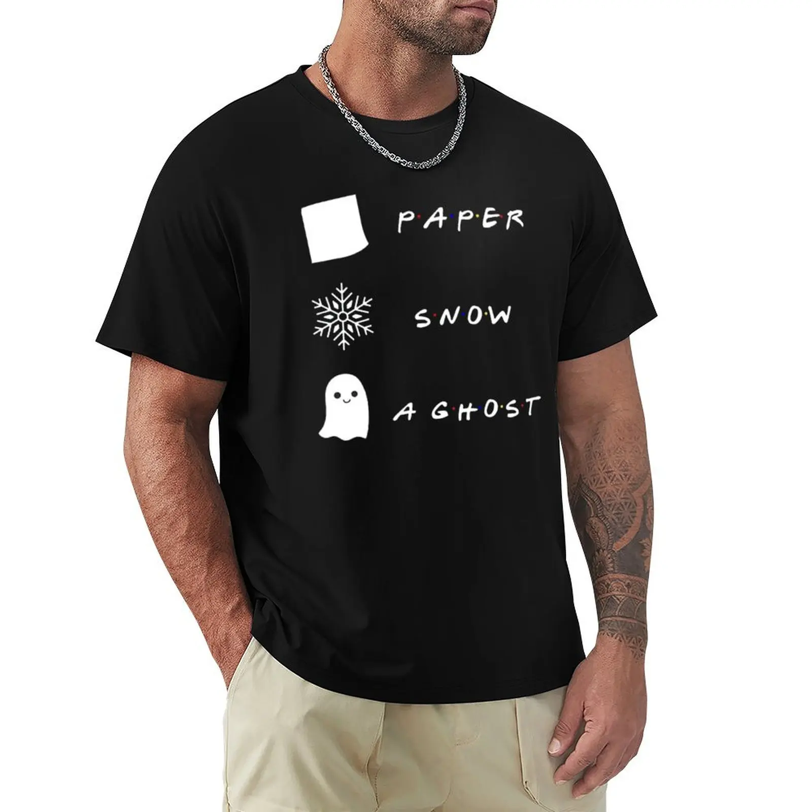 

paper snow a ghost T-Shirt funny gifts vintage t shirts man clothes Anime t-shirt men workout shirt