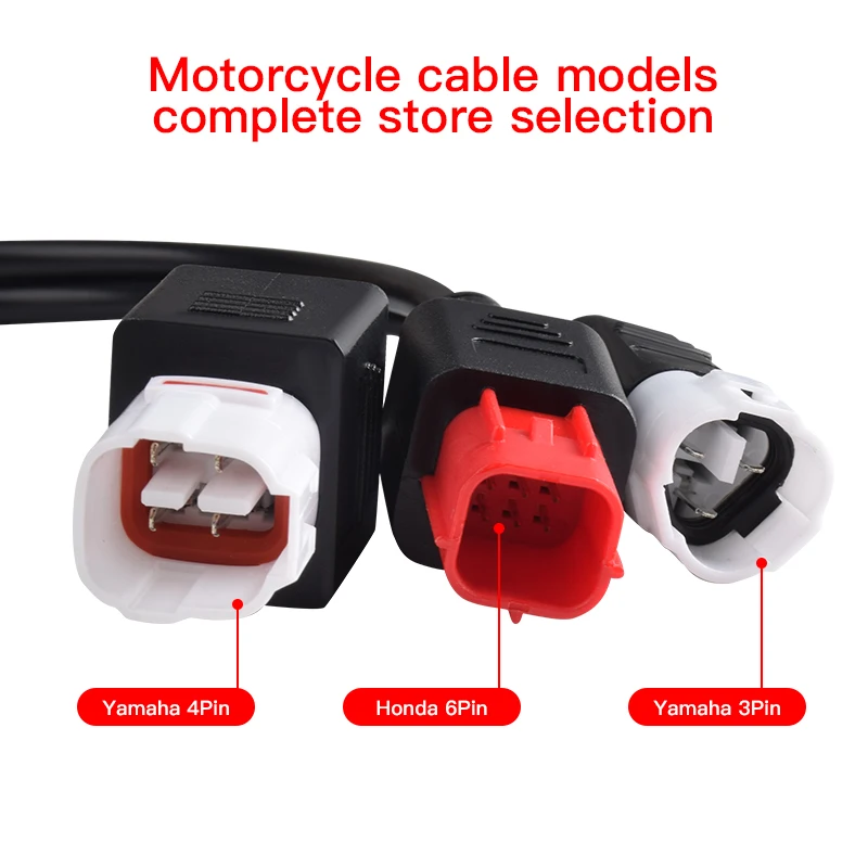 For Yamaha Motorcycle 3pin/4pin Honda 6pin OBD Diagnostic Canbus Connector Cable OBD2 3 in1 Plug Cable Adapter