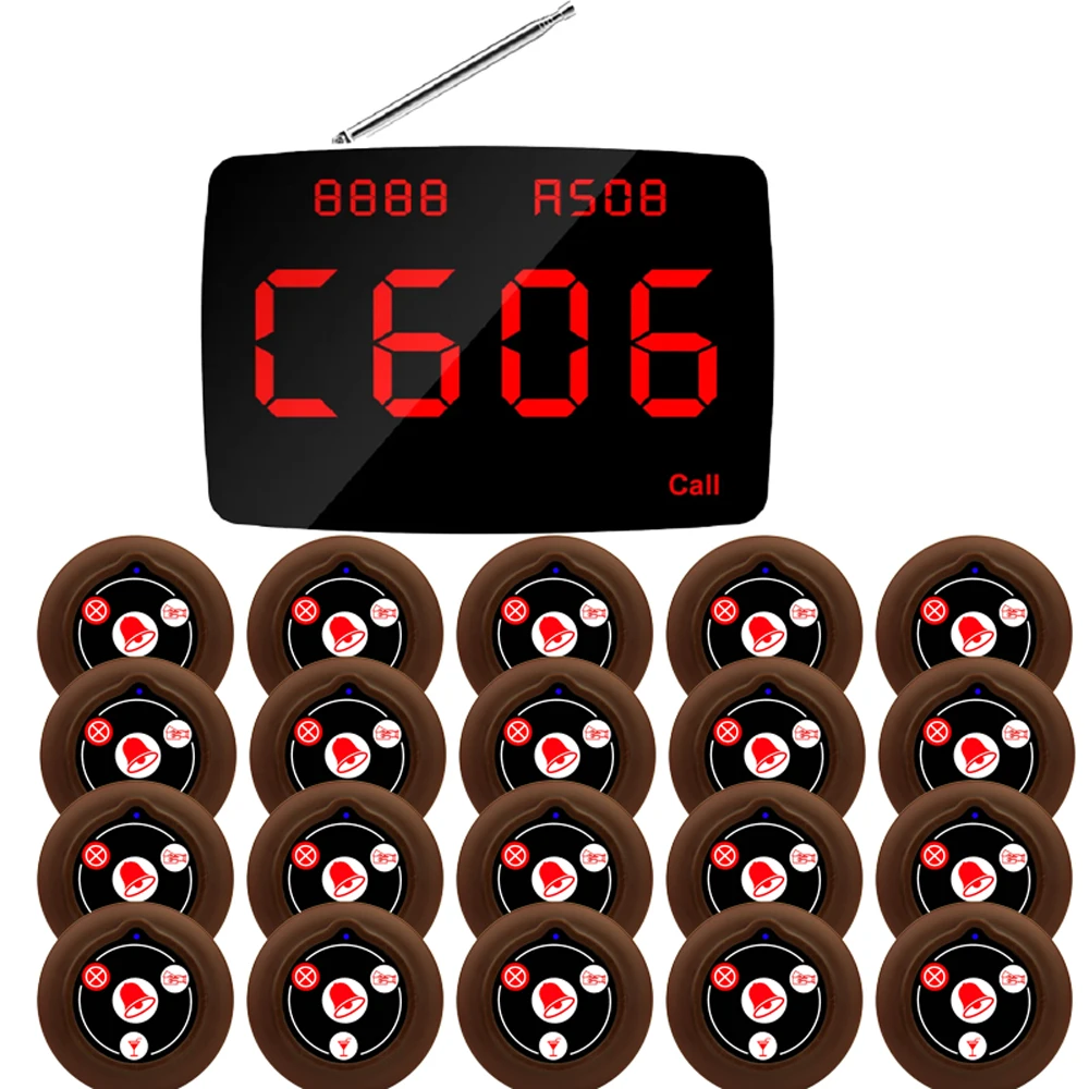 

Jingle Bells Wireless Call Bell Number System 20 PCS CTT194 Call Buttons For Bar,restaurant,office,cafe Customer Service Bell