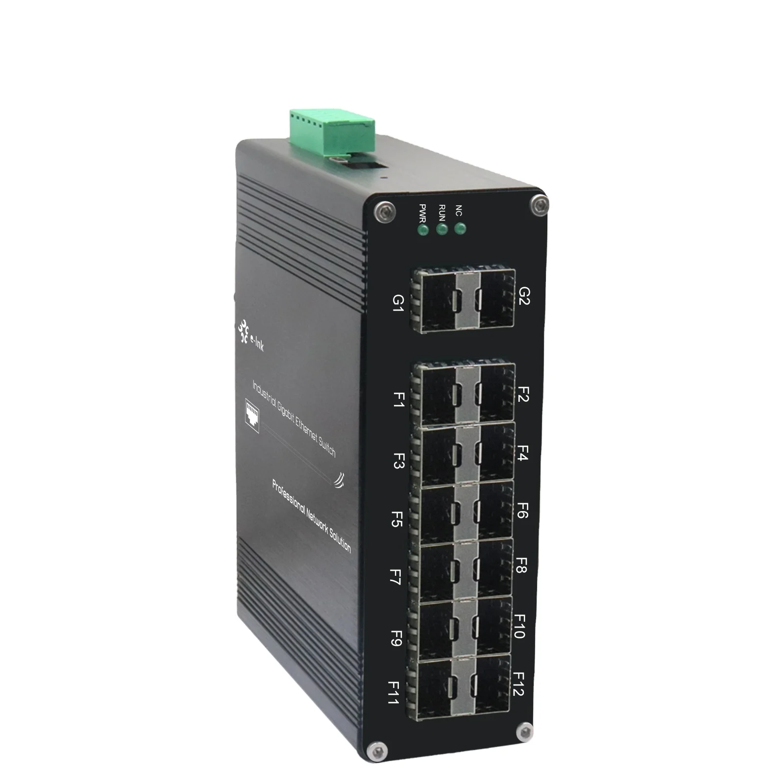 Industrial L2+ Managed 12-Port 1000X SFP + 2-Port 1000X SFP Fiber Switch