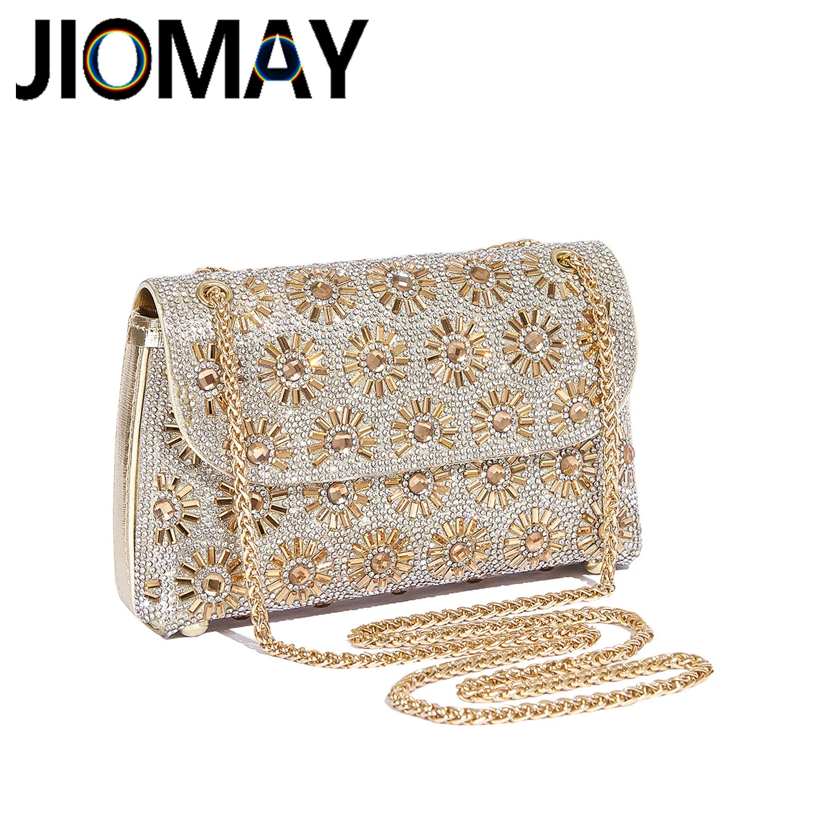 JIOMAY Sunflower Rhinestone Shoulder Bag Luxury Designer Bags  Women Party Bag Exquisite Purses for Women Cross Body Bags