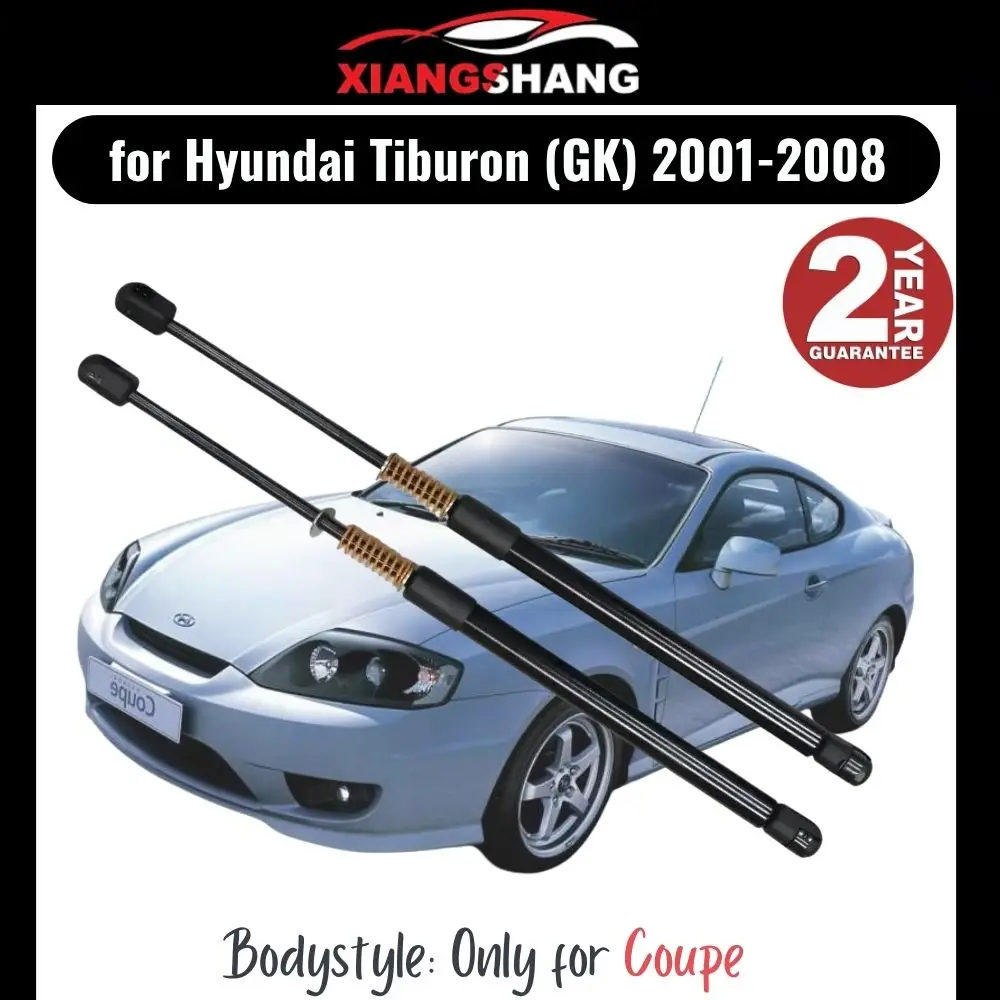 2pcs Rear Auto Open With Spring Damper for Hyundai Tiburon (GK) 2001-2008 Coupe With Spoiler Trunk Boot Gas Charged Gas Struts