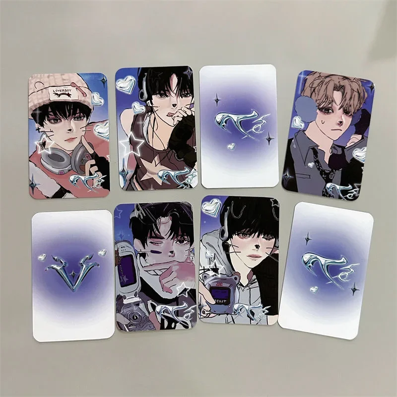 8 Pcs Korean Manhwa Ryu Chungwoo Cartoon Characters Photo Cards Fans Collection Gift Debut or Die Lomo Card Park Moondae