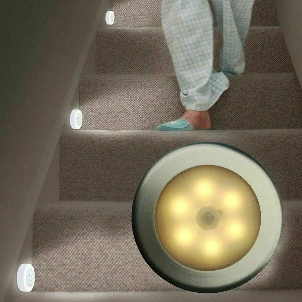 Wireless LED Motion Sensor Night Light 6LED Cabinet Lamp for Wardrobe Closet Bedroom Hallway Intelligent Body Induction Light view 3