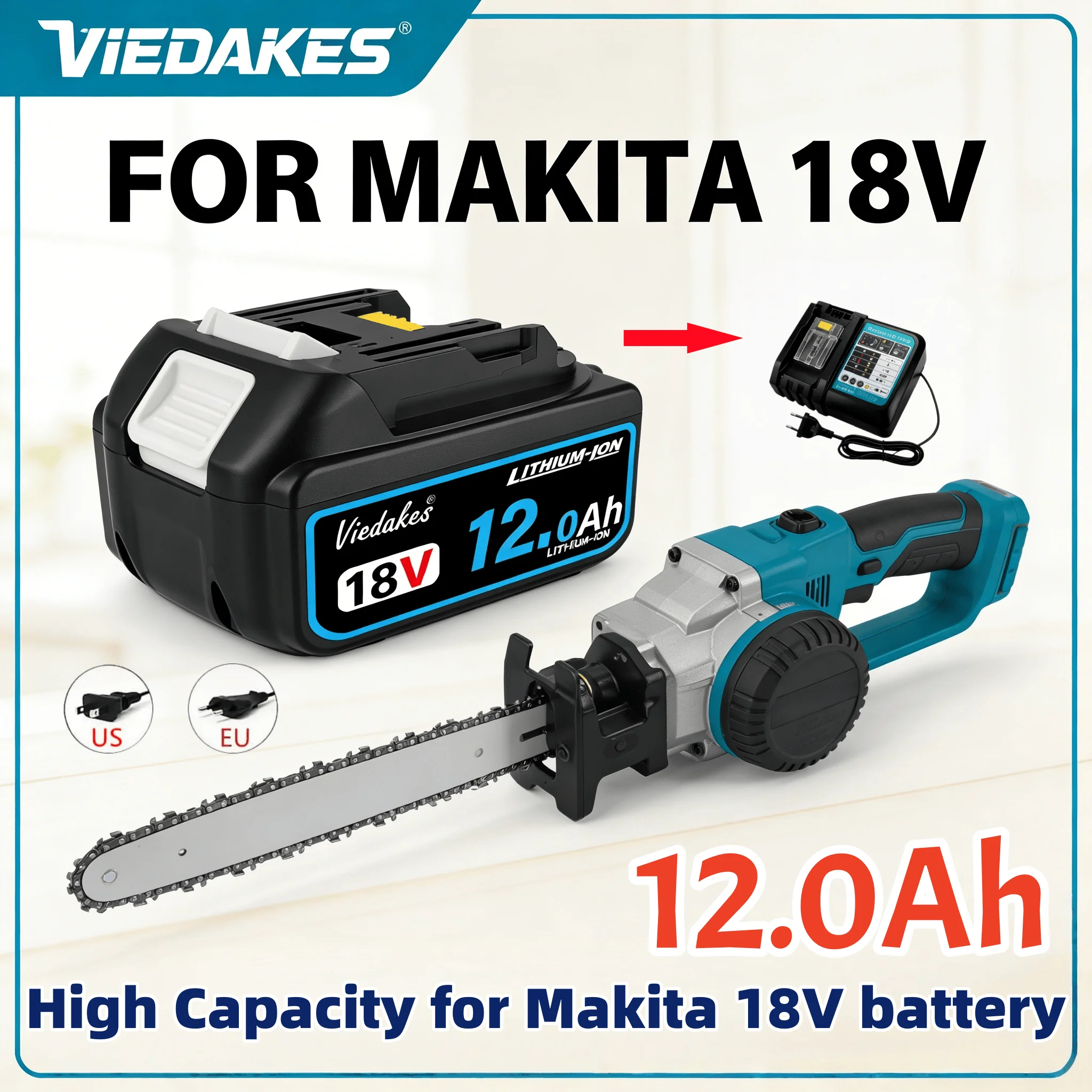 

For Makita 18V Battery 8Ah 10Ah 12Ah Durable Battery Pack with Overload Protection for Long Time Working
