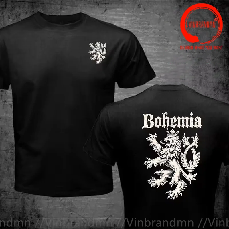 Bohemia Heraldic Czech Lion Vintage Crest T Shirt Men Fashion Trendy Casual Clothing Stylish Tops Tee Shirt Leisure Tshirt