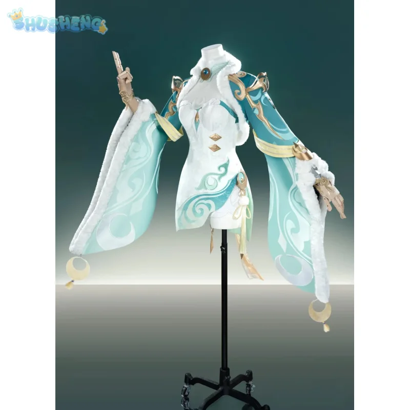 

Game Genshin Impact Zibai Cosplay Costume Women's Chinese style cheongsam elegant dress wig props Halloween party new uniform