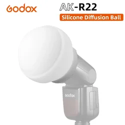 Godox AK-R22 Silicone Soft Light Ball V1 Flash Soft Light Cover adatto per AD100PRO AD200PRO testa della lampada circolare