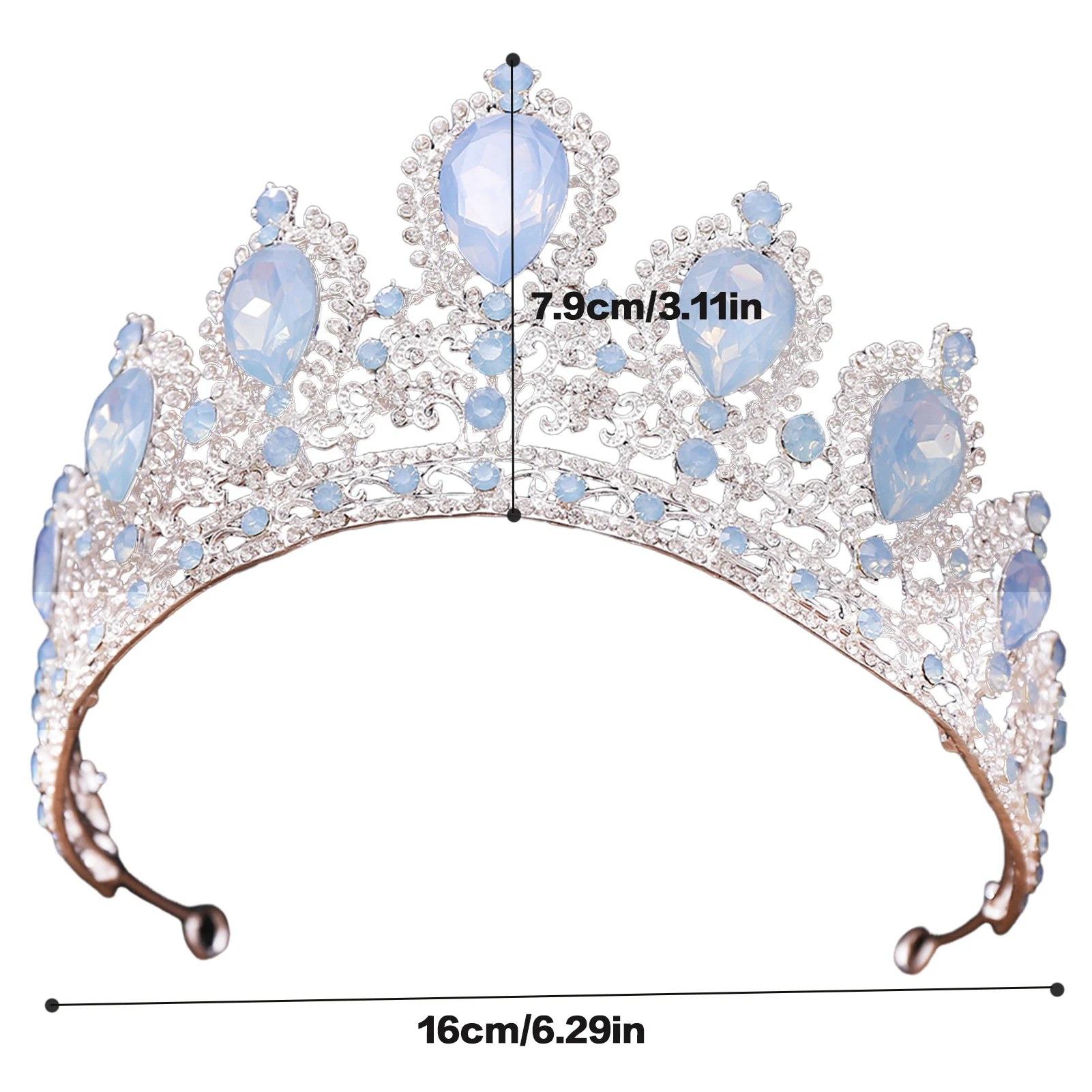 Glans Strass Prinses Bruid Kroon Sprankelende Kleurrijke Steentjes Metalen Hoofdtooi Voor Cosplay Hoofdtooi Dragen