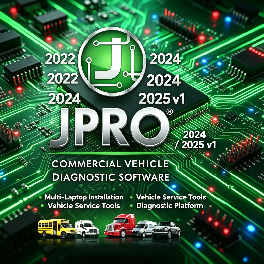 JPRO 2025 Unlocked Keygen Commercial Fleet Diagnostics 2025v1 2024v1 /2022V2 + Heavy-duty Medium-duty Truck work 2.0 Adapter