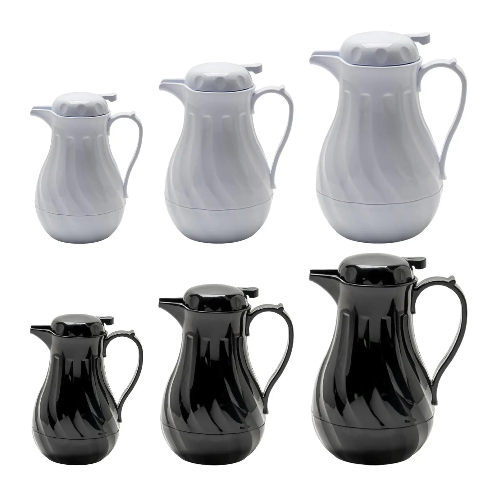 

Insulated Coffee Server Hot and Cold Beverage Pitcher Push Button Top Water Jug Easy Pour for Restaurant Foodservice