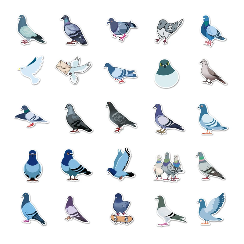 50pcs Pigeon animal Stickers decal scrapbooking diy pasters home decoration phone laptop waterproof cartoon