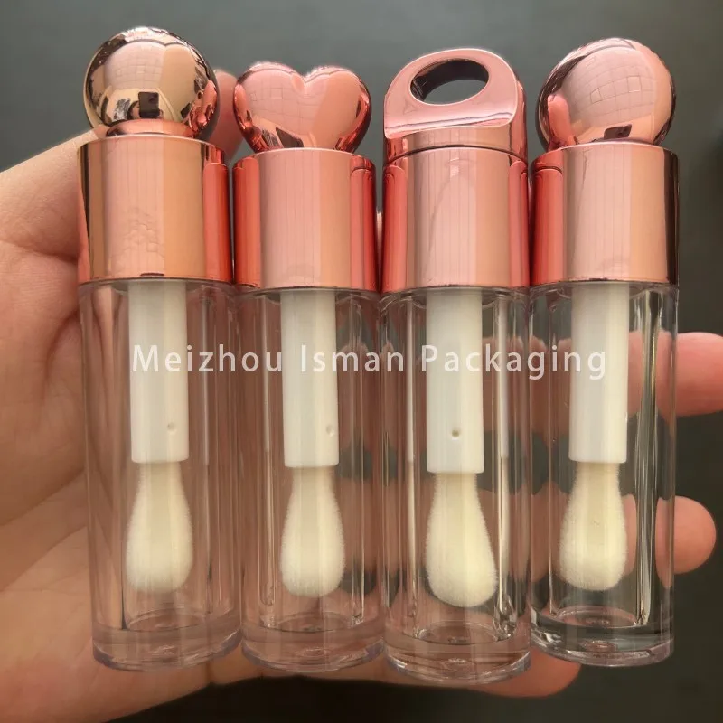 50 ชิ้น Empty Rose Gold พลาสติก Ball Foundation คอนซีลเลอร์บรรจุภัณฑ์รูปหัวใจหลอด Lipgloss เครื่องสําอางค์แต่งหน้าคอนเทนเนอร์ 7 มิลลิลิตร