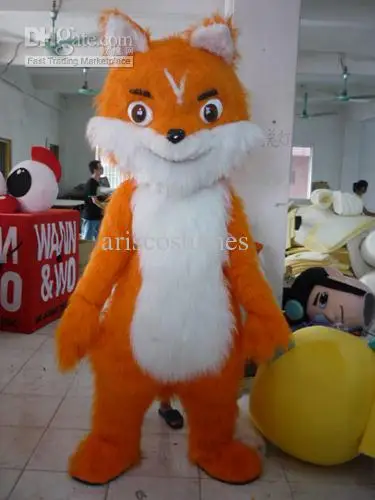 Fantasia Mascote dos desenhos animados fantasia fantasia para adulto, Halloween Orange Fox, vestido de mascote, Natal, novo