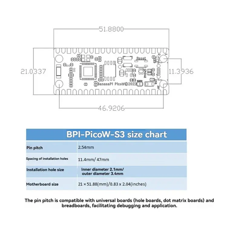 AA84 For Banana PI BPI Picow-S3 Development Board Low-Power Microcontroller 2.4G WIF+Bluetooth 5 For Iot Development