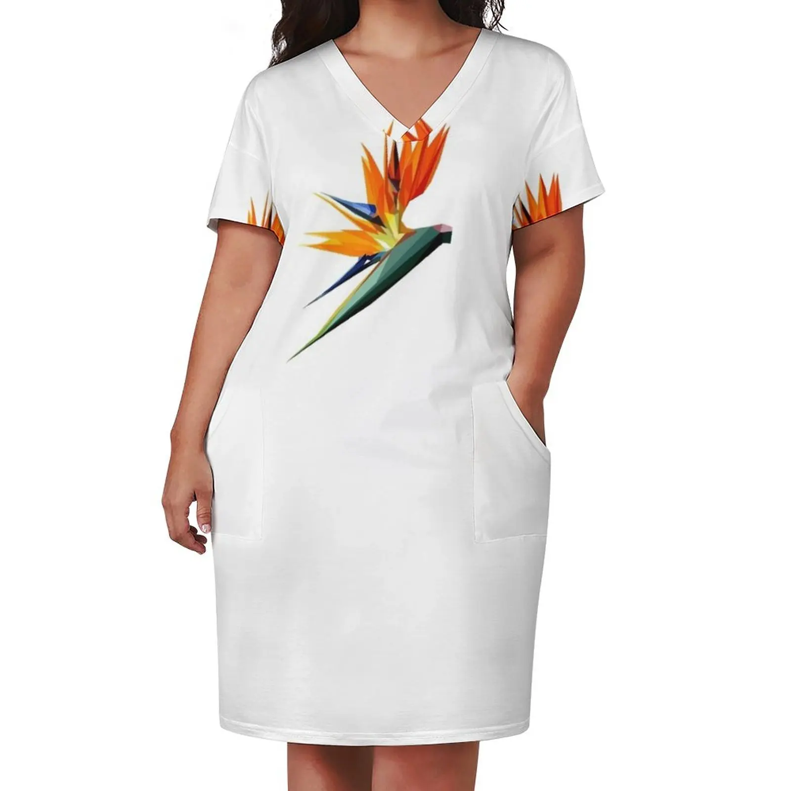 Bird of paradise flower Loose Pocket Dress Dress women womens clothing