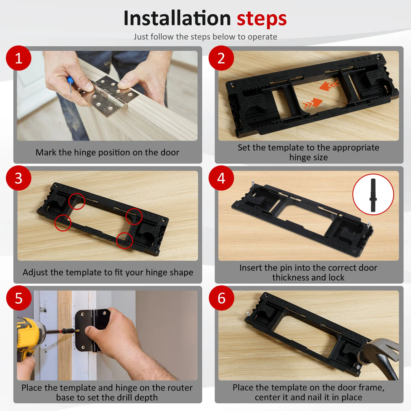 Door Jamb Hinge Jig Door Hinge Jig Hinge Router Template for 8 Hinge from 2-1/2