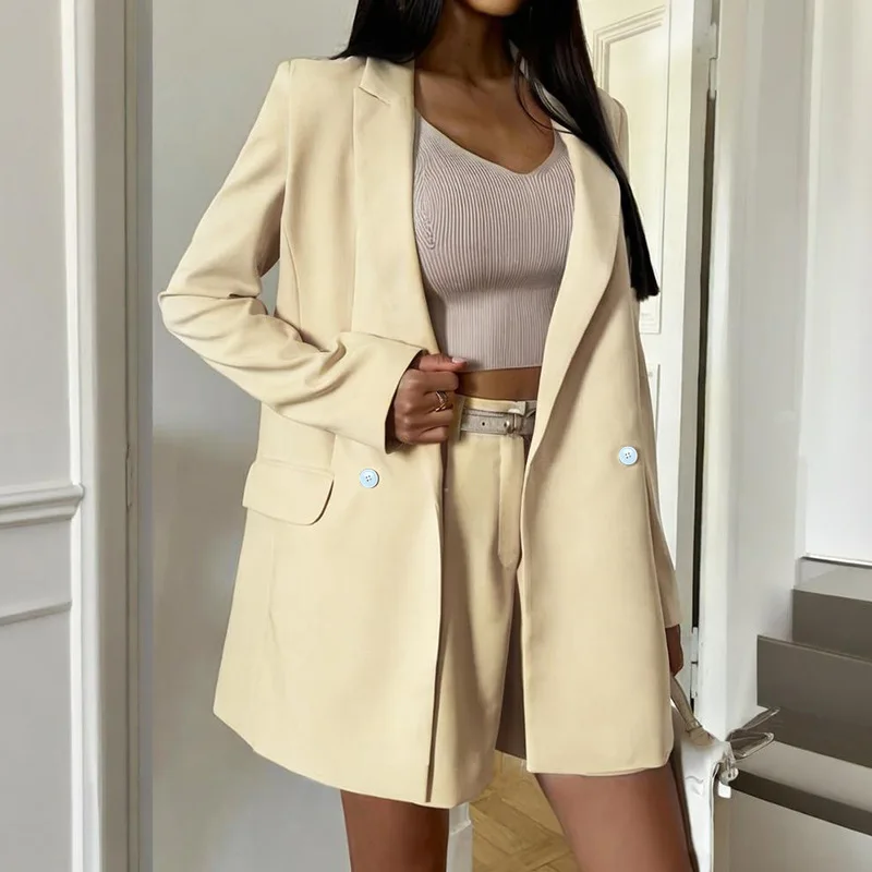 New women's fashion long-sleeved jacket shorts suit suit