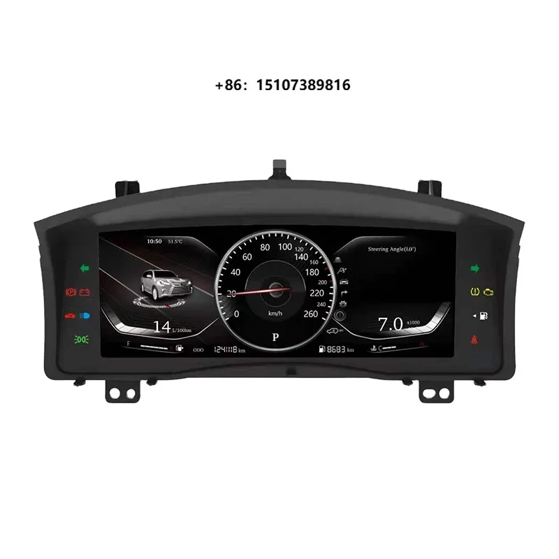 12.3 Inch LCD Digital Cluster Dashboard Crystal Panel Speedometer Instrument for Lexus LX 570 2007-2015