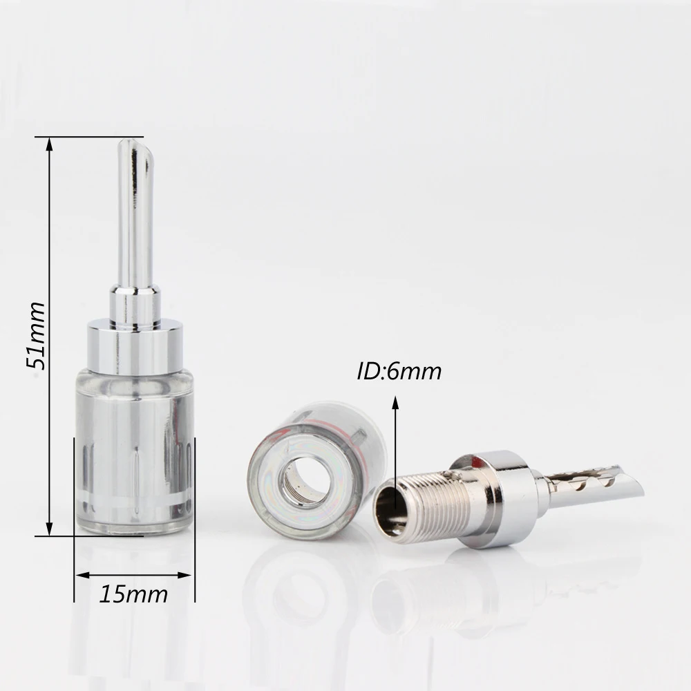 1PCS/4PCS 24K Banana Speaker Plug 6mm for Audio Video Speaker Cable Adapter Terminal