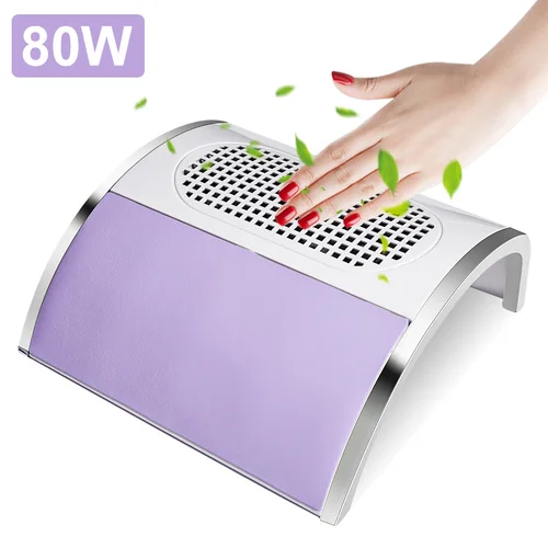 Imagen 1 del producto Colector de polvo para uñas, aspirador de escritorio con doble ventilador de 80W, colector de polvo para uñas de alta potencia con filtro