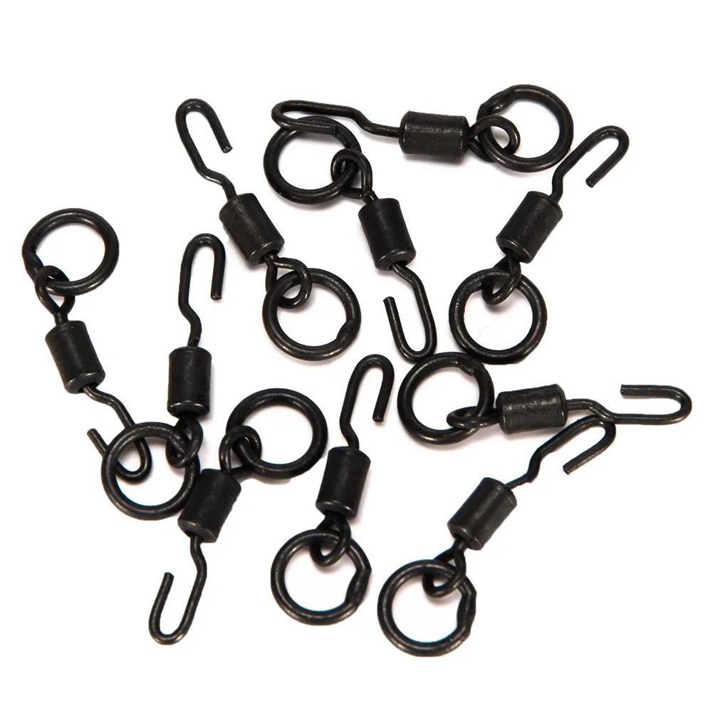 

10/20/50/100pcs Spinner Swivels Ronnie Rigs Carp Fishing Quick Change Swivel Eight Shaped Ring Am Erican Style Rotating Ring