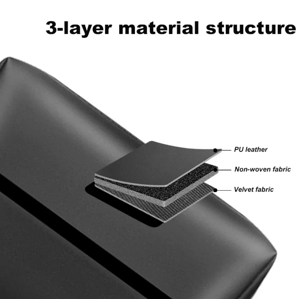 Car Tissue Box Holder Nappa Leather Car Center Console Armrest Napkin Box Sun Visor Backseat Tissue Case with Fix Strap