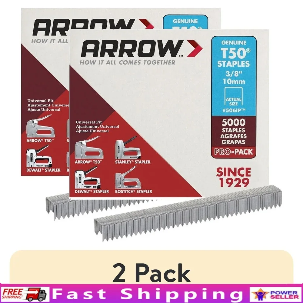 (2 pack  84-776 T50 Staples 3/8" 5000Pkg 4@ 1250