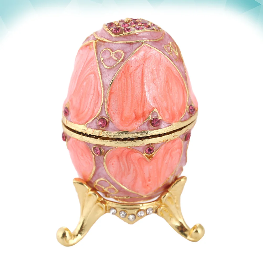 صندوق مجوهرات معدني على شكل بيضة حقيبة للتخزين مصنوعة بحرفية جيدة لخزانة درج المنزل حاوية منظم المجوهرات