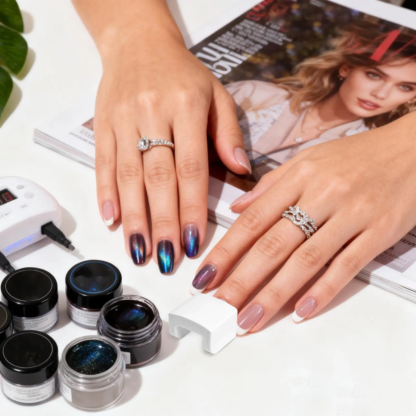 Nail Magnet U Shape Manicure Art Tool Magnetic Nail Tool for Women Girls Professionals Beginners Manicure Design Home Salon