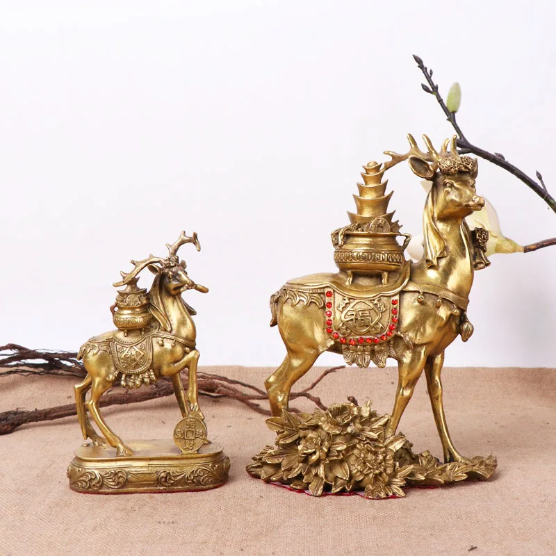 Jinbaolu Home Office Decorative Ornaments: Copper , Ingot , Treasure Bowl Deer