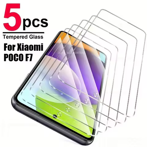5PCS 9H Hardness Tempered Glass for Xiaomi Poco F5 Pro F3 GT F4 GT Ultra HD Screen Protectors for Poco F6 Pro F7 F7 Pro F7 Ultra