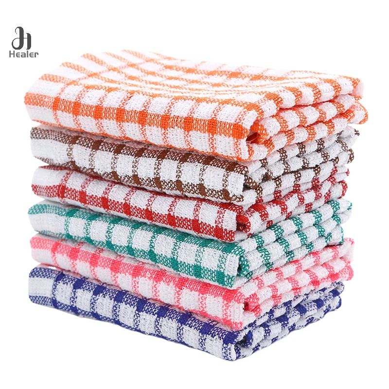 1PC Double-sided Fleece Dishcloths Super Absorbent Cleaning Cloths Scouring Pads Kitchen Washing Dish Rags Windows Wipe Towel