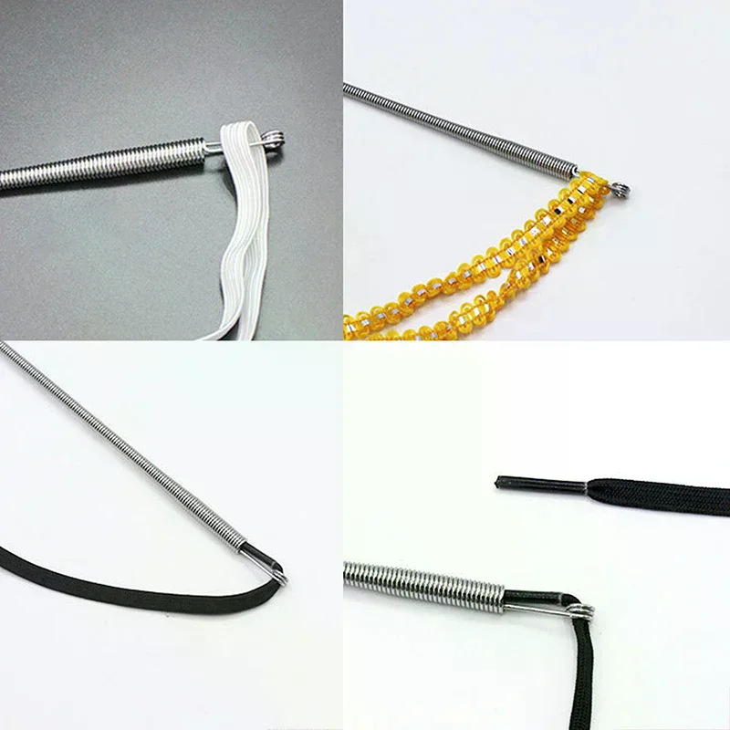 1Pc Flexible Spring Foldable Multi Purpose Threading Tool Air Hole Elastic Lace Ribbon Threading Waist Rope Artifact