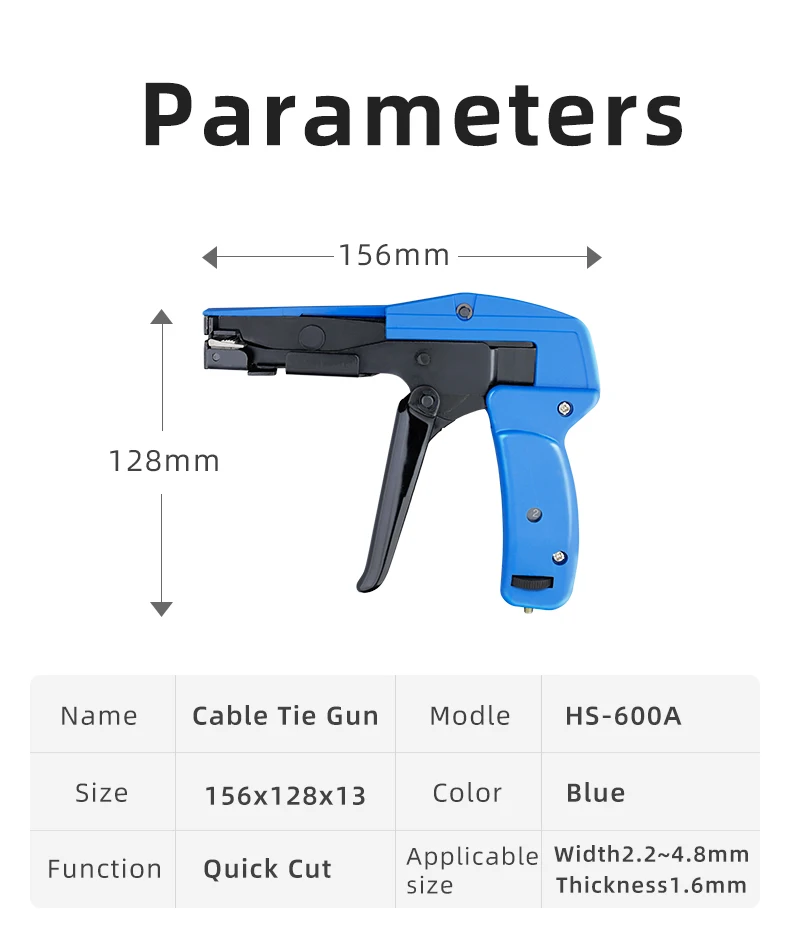 Cable Tie Gun Clamp Plastic Fastening Tool Special For Nylon Width 2.2mm To 4.8mm Guns Automatic Tension Cut Off Heavy Duty Hand