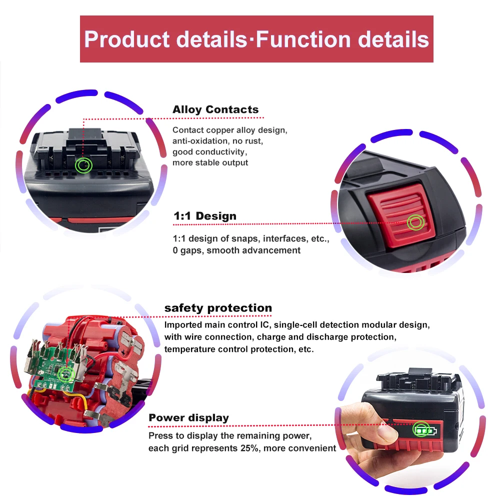 NEW For BOSCH 18V battery 4.0AH Li-ion battery gba 18v battery Professional GSR GSB BAT618 BAT618G BAT609  GSR18V  GBA18V BAT610