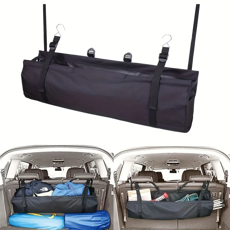 Car Trunk Organizer Adjustable Backseat Storage Bag Net High Capacity Multi-use Oxford Automobile Seat Back Organizers Universal