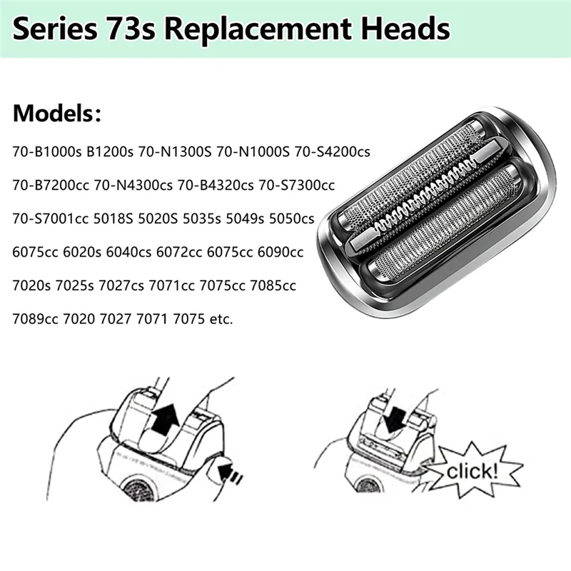 رؤوس بديلة لماكينة الحلاقة والقطع A65Z 73S مناسبة لماكينة الحلاقة الكهربائية من سلسلة براون 7