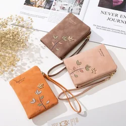 2024 Women Short Wallet Cute Bird Tree Pattern Design Girls Zipper Coin Purse Ladies ID & Credit Card Holder PU Small Clutch Bag