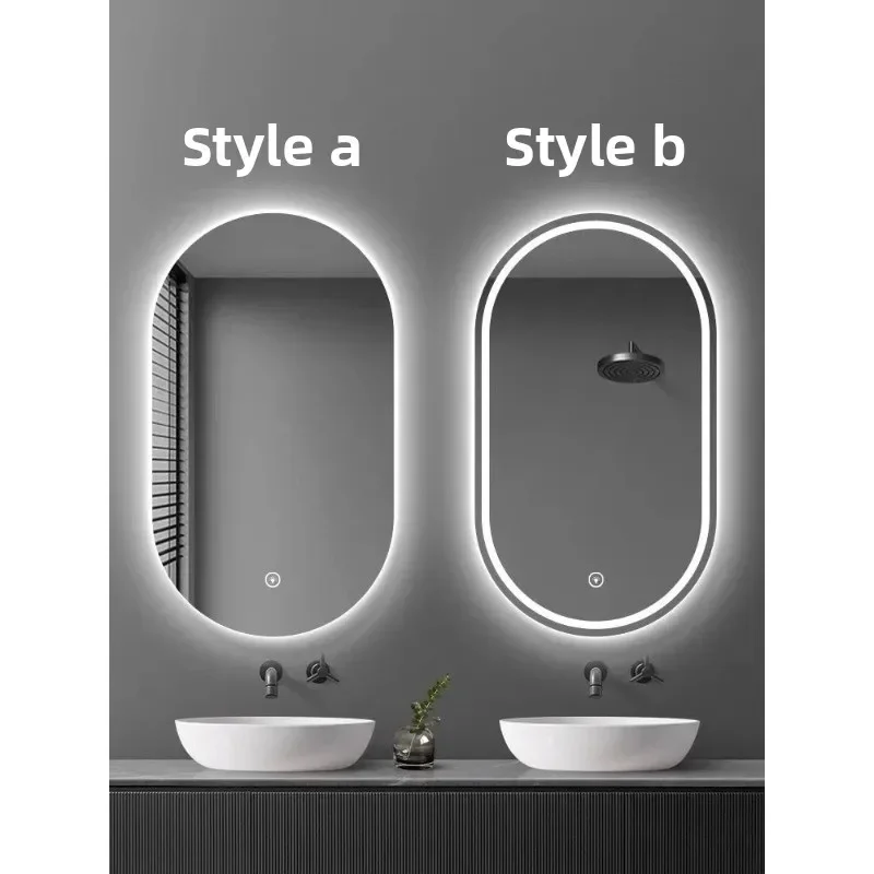

Fashion Oval Smart Mirror Defogging Bathroom Mirror with Light Led Vanity Mirror Wall Hanging Full Body Mirror Shower Mirror