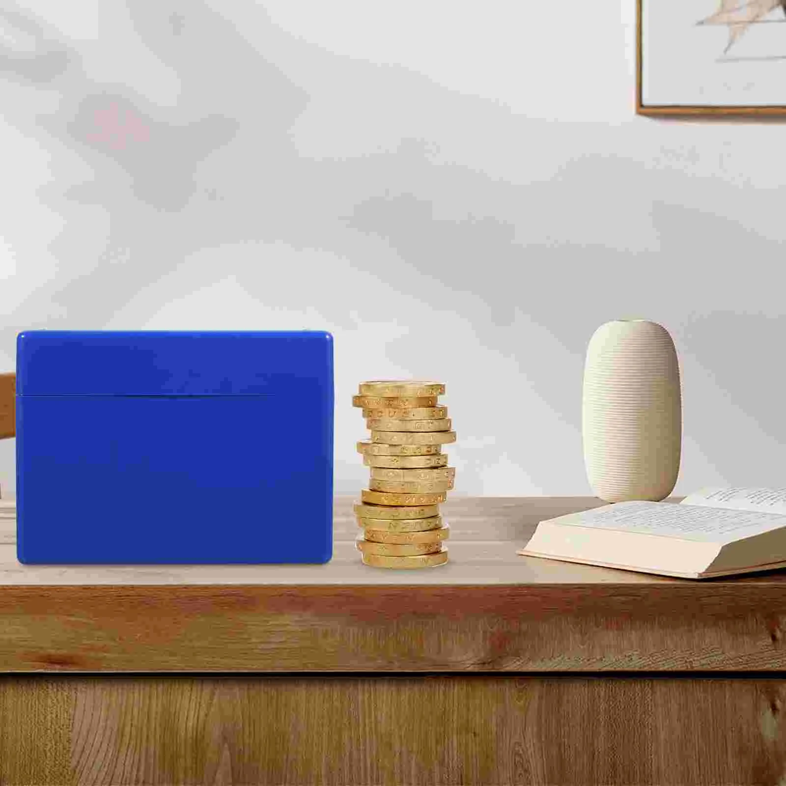 Caja de almacenamiento de monedas graduada, cajas de recolección de plástico, soporte, soportes protectores para coleccionistas, multiranuras azules