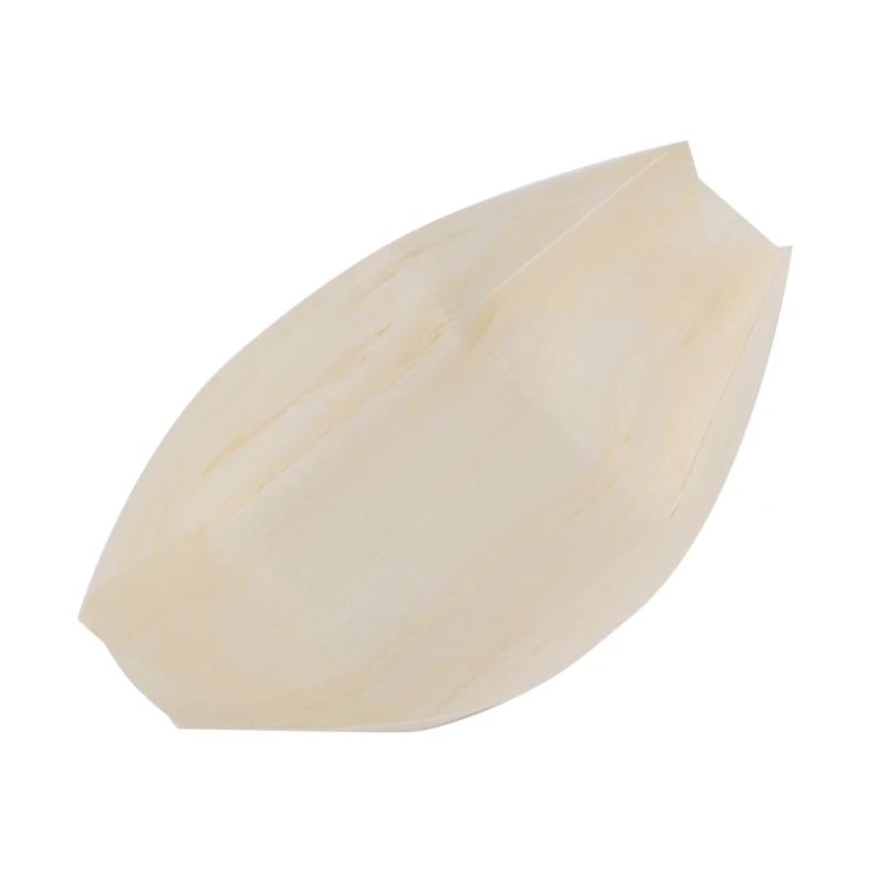 ชามอาหาร150X นิ้ว "เรือ" ไม้ย่อยสลายได้11ซม. x 6.5ซม