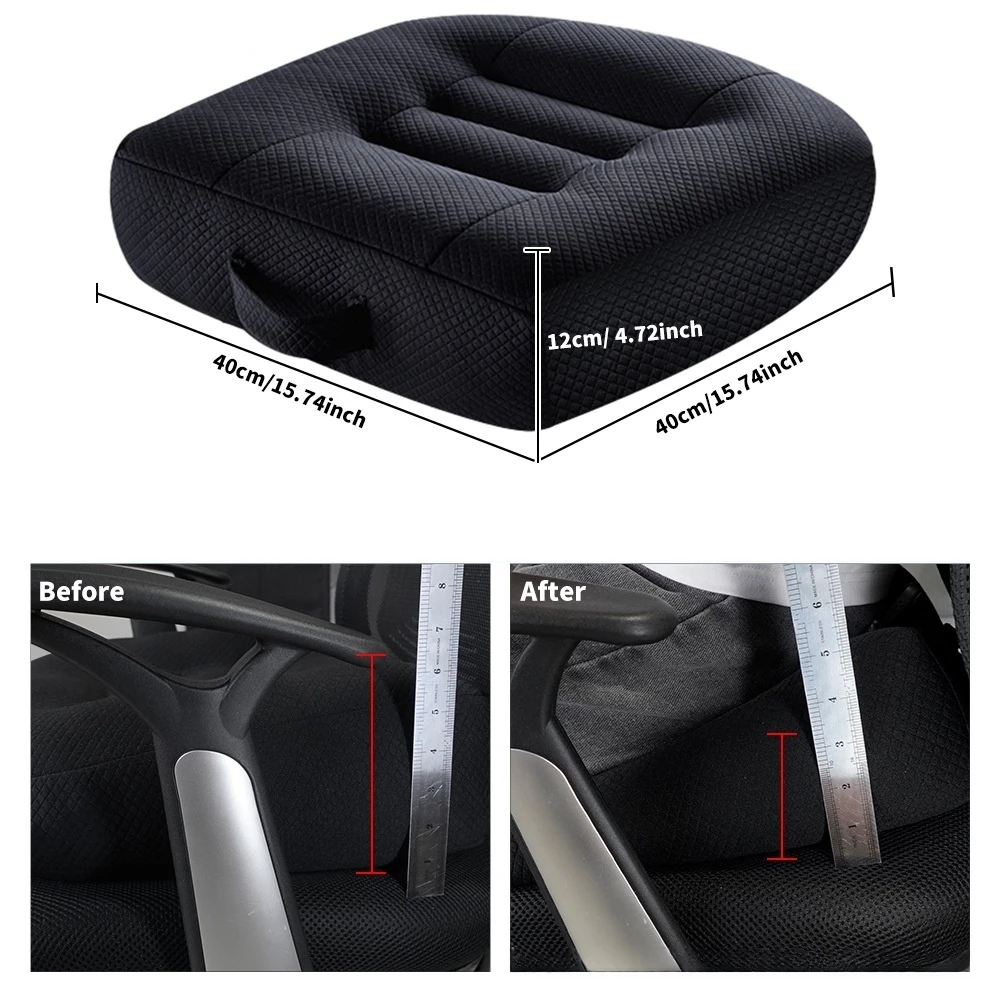 Car Seat Height-Increasing Cushion, Suitable for Shorter Drivers, Butt Cushion for Office Chairs, Car Safety Seat Cushion