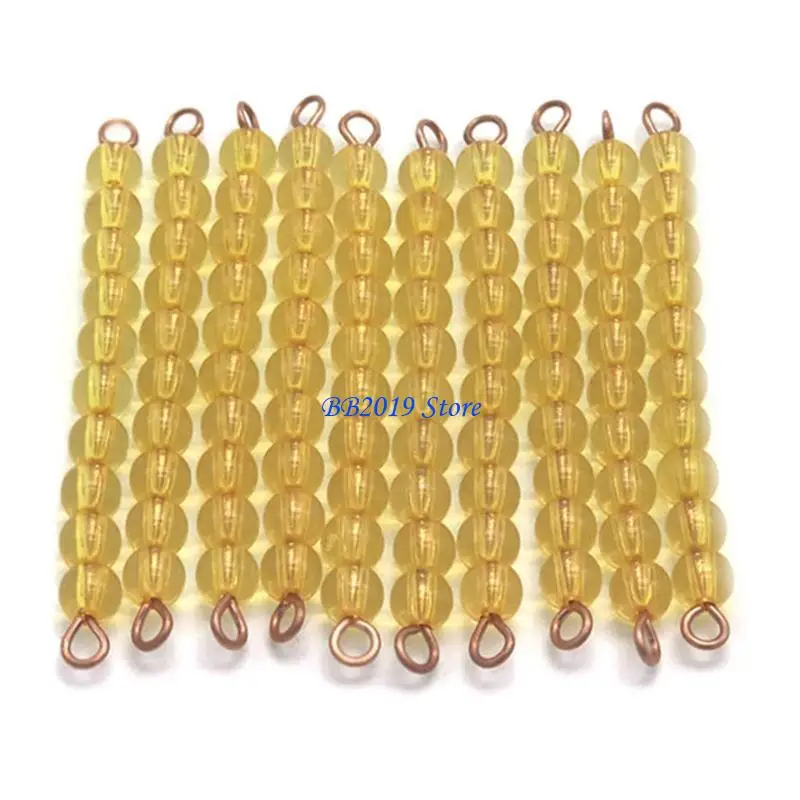 Q0KB Matematica Apprendimento prescolare Puzzle asilo Perline dorate per bambini Educazione precoce Conteggio numeri Studio