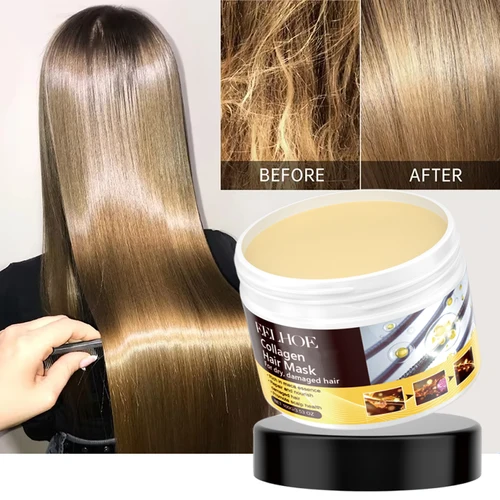 Imagen 1 del producto Mascarilla hidratante de colágeno para el cabello, tratamientos de hidratación profunda para cabello dañado, reparación hidratante, suaviza el acondicionador para el cabello