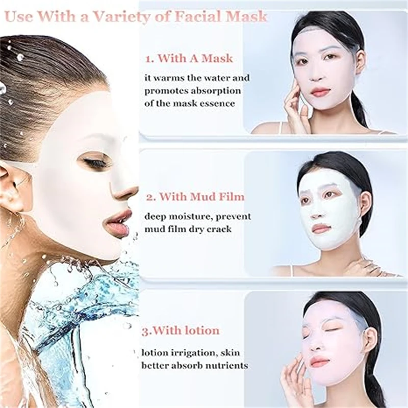 3D Silicone Face Mask Reusable Silicone Facial Mask Cover Moisturizing Prevent Evaporation Holder Fresh-keeping Face Sheet