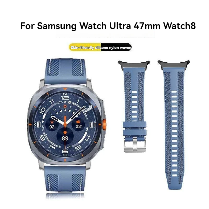 

Для Samsung Galaxy Watch 8 класса 40/44 мм нейлоновый тканый силиконовый резиновый ремешок для часов Ultra 47 мм водонепроницаемый спортивный ремешок на открытом воздухе