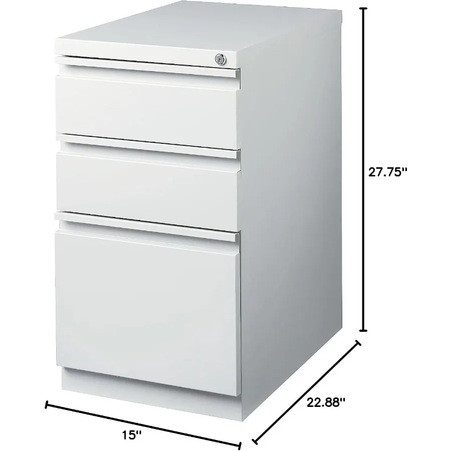 3-Drawer Vertical File Cabinet, Letter Size, Lockable