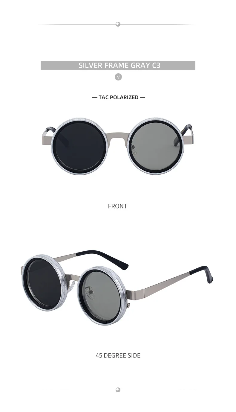 Polarisierte Runde Steampunk ND9 Verstellbare Dimm-Sonnenbrille für Herren 2026 Luxusmarke Punk Angeln Blendschutz Fahr-Sonnenbrille – Detail 19