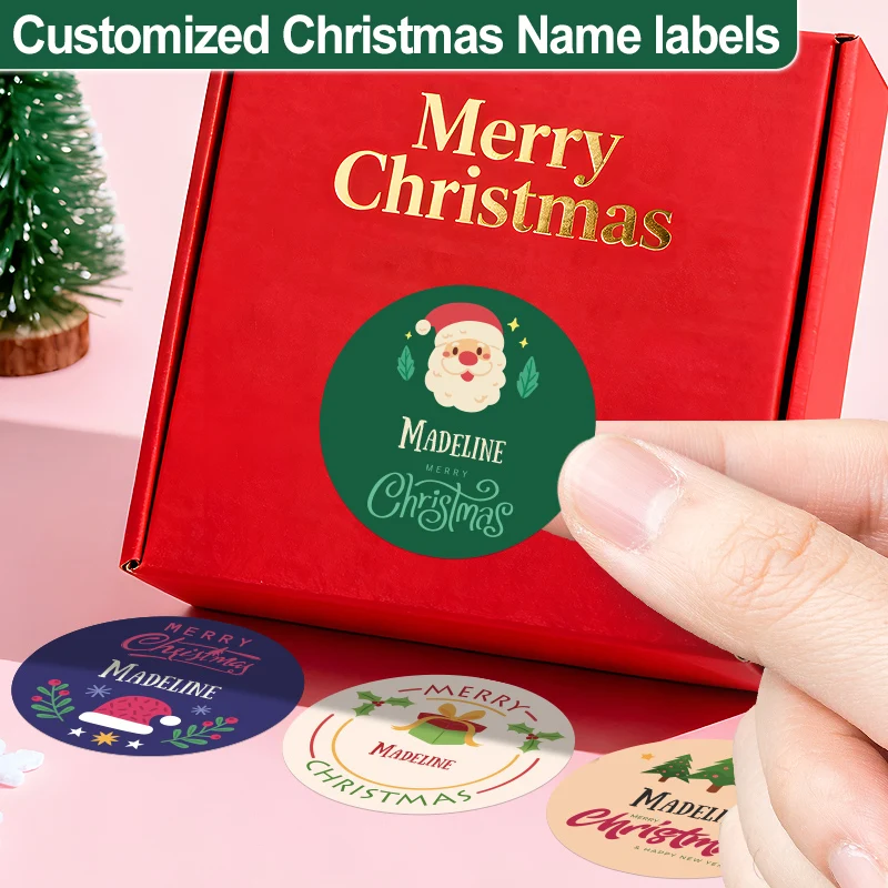

Пользовательские наклейки с Рождеством - персонализированная водонепроницаемая наклейка для подарочной упаковки, открыток, конвертов, праздничных принадлежностей